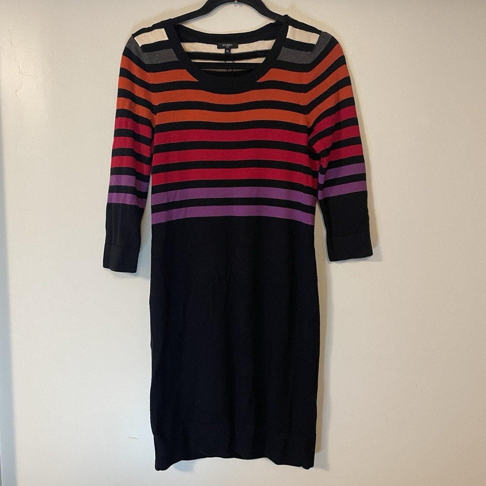 Colorful Striped Long Sleeve Dress